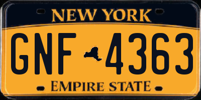 NY license plate GNF4363