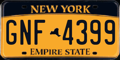 NY license plate GNF4399
