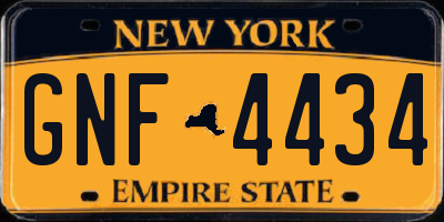 NY license plate GNF4434