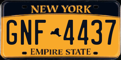 NY license plate GNF4437