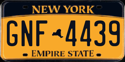 NY license plate GNF4439