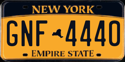 NY license plate GNF4440