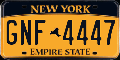 NY license plate GNF4447