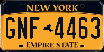 NY license plate GNF4463