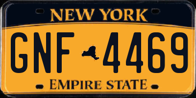 NY license plate GNF4469