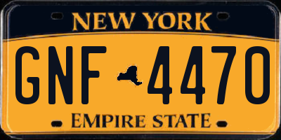 NY license plate GNF4470