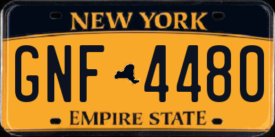 NY license plate GNF4480