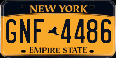 NY license plate GNF4486