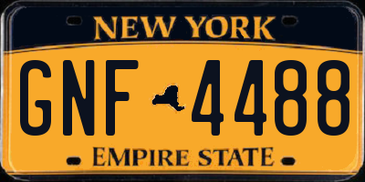 NY license plate GNF4488