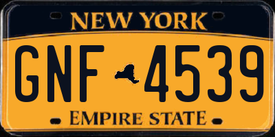 NY license plate GNF4539