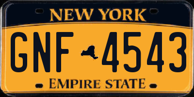 NY license plate GNF4543