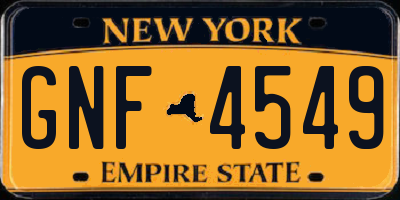 NY license plate GNF4549