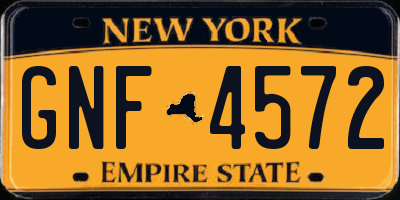 NY license plate GNF4572