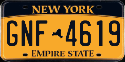 NY license plate GNF4619