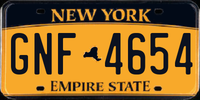 NY license plate GNF4654