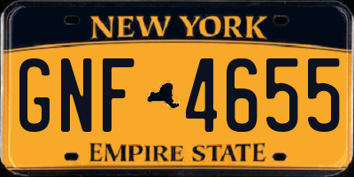 NY license plate GNF4655