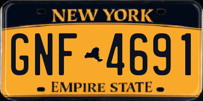 NY license plate GNF4691