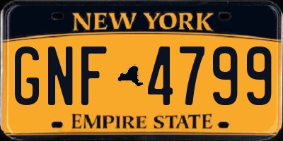 NY license plate GNF4799