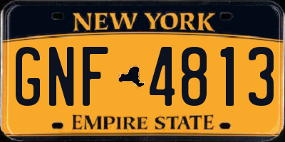 NY license plate GNF4813