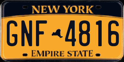NY license plate GNF4816