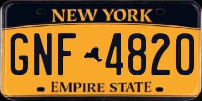 NY license plate GNF4820
