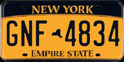 NY license plate GNF4834