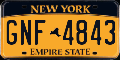 NY license plate GNF4843