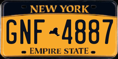 NY license plate GNF4887