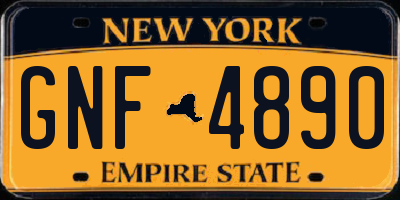 NY license plate GNF4890