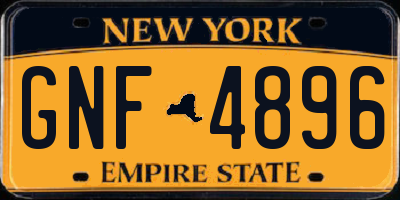 NY license plate GNF4896