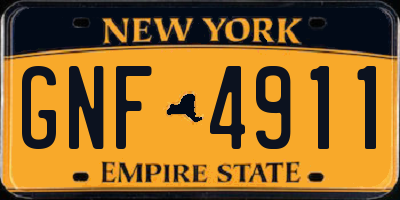NY license plate GNF4911