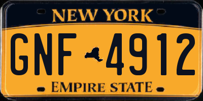 NY license plate GNF4912