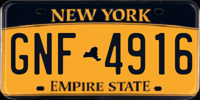 NY license plate GNF4916