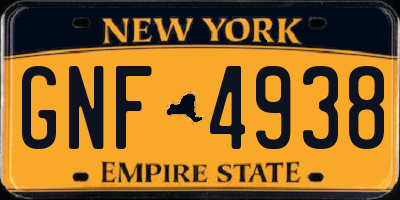 NY license plate GNF4938