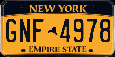 NY license plate GNF4978