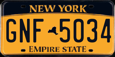 NY license plate GNF5034
