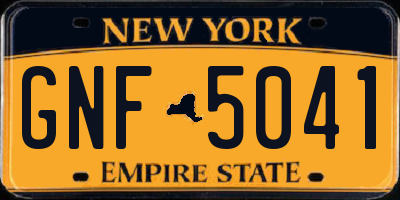 NY license plate GNF5041