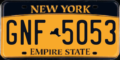 NY license plate GNF5053