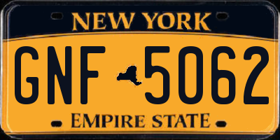NY license plate GNF5062