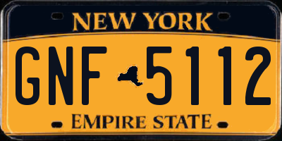 NY license plate GNF5112