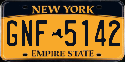 NY license plate GNF5142