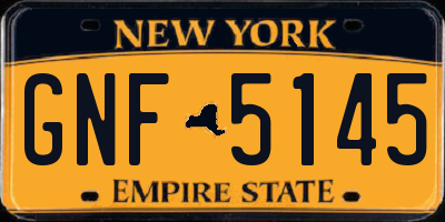 NY license plate GNF5145