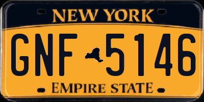 NY license plate GNF5146