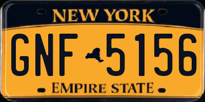 NY license plate GNF5156