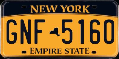 NY license plate GNF5160