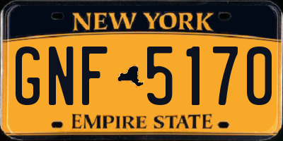 NY license plate GNF5170