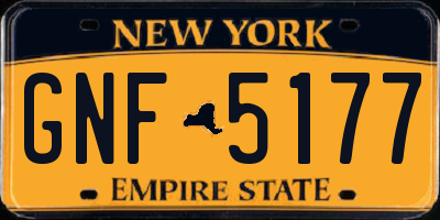 NY license plate GNF5177