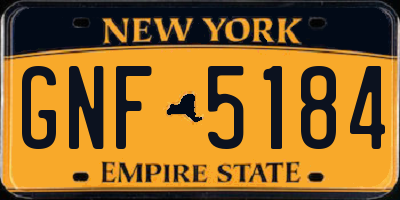 NY license plate GNF5184