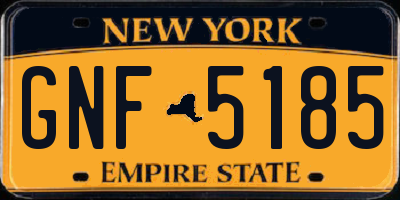 NY license plate GNF5185