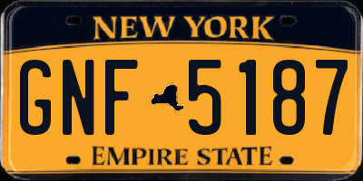 NY license plate GNF5187